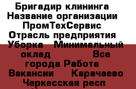 Бригадир клининга › Название организации ­ ПромТехСервис › Отрасль предприятия ­ Уборка › Минимальный оклад ­ 30 000 - Все города Работа » Вакансии   . Карачаево-Черкесская респ.,Карачаевск г.